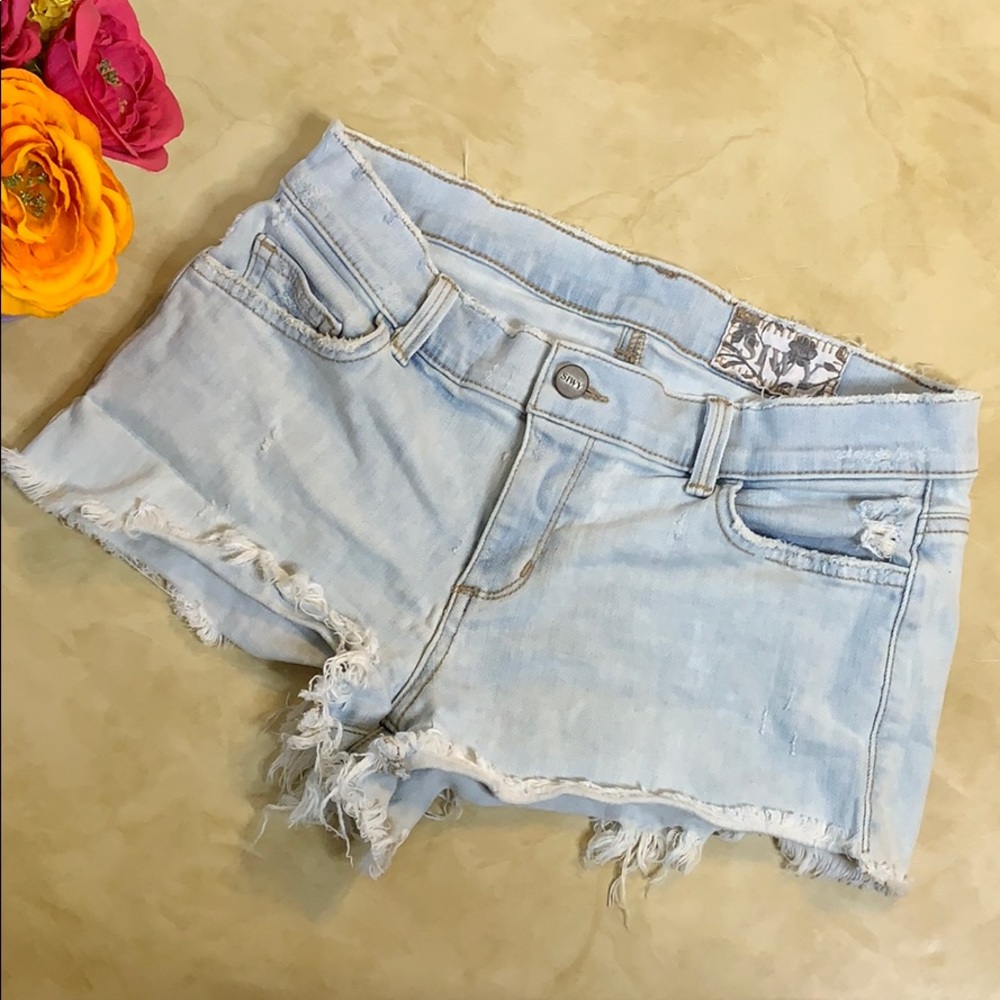 Siwy Distressed Cut Off Jean Shorts